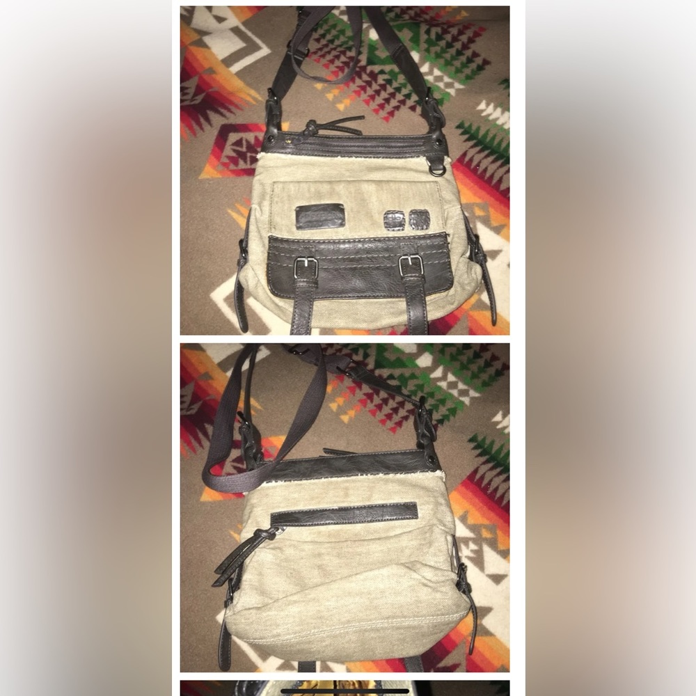 Gently used sherprani canvas Crossbody  bag with vegan